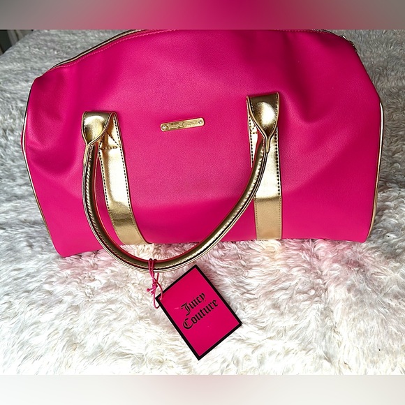NWT Juicy Couture / Duffle Bag / Leather, Velvet, Silk - Picture 3 of 6